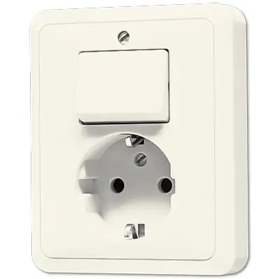 JUNG combinatie schakelaar/wandcontactdoos randaarde CD500 creme (5576 EU)