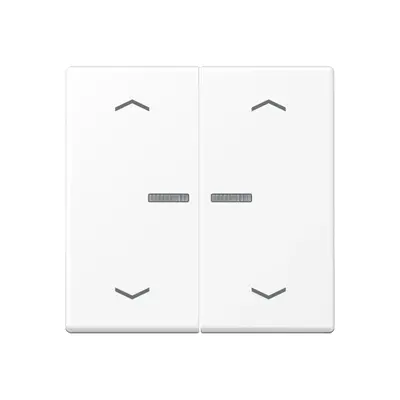 JUNG schakelwip 2-voudig met controlevenster en pijlsymbolen voor HOME draadloze schakelaar A-range sneeuwwit mat (A 102 KO5P BF WWM)