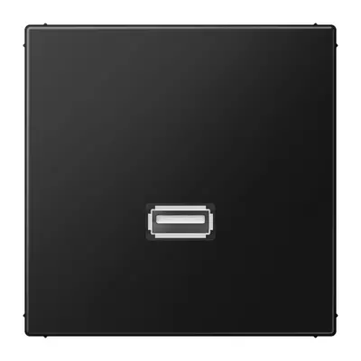 JUNG centraalplaat met draagring en USB-A naar USB-A koppeling LS990 grafietzwart mat (MA LS 1122 SWM)
