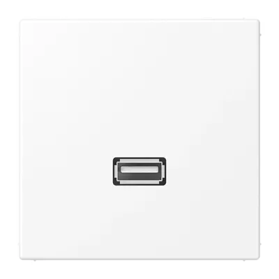JUNG centraalplaat met draagring en USB-A naar USB-A koppeling LS990 sneeuwwit mat (MA LS 1122 WWM)
