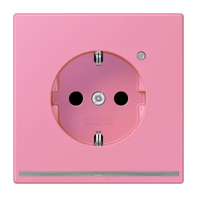 JUNG wandcontactdoos randaarde met LED-orientatieverlichting en lichtsensor Les Couleurs rose vif 246 (LC 1520-O LNW 246)