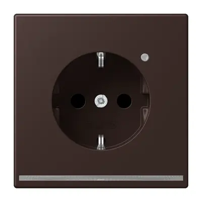 JUNG wandcontactdoos randaarde met LED-orientatieverlichting en lichtsensor Les Couleurs terre d'ombre brulee 59 252 (LC 1520-O LNW 252)