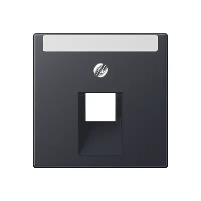 JUNG centraalplaat 1-voudig met tekstvenster tbv RJ45 wandcontactdoos A-range antraciet mat (A 569-1 NA PLUA ANM)