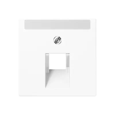 JUNG centraalplaat 1-voudig met tekstvenster tbv RJ45 wandcontactdoos A-range alpine wit (A 569-1 NA PLUA WW)
