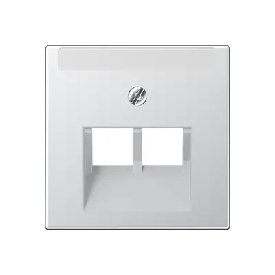 JUNG centraalplaat 2-voudig met tekstvenster tbv RJ45 wandcontactdoos A-range aluminium (A 569-2 NA PLUA AL)