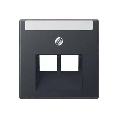 JUNG centraalplaat 2-voudig met tekstvenster tbv RJ45 wandcontactdoos A-range antraciet mat (A 569-2 NA PLUA ANM)