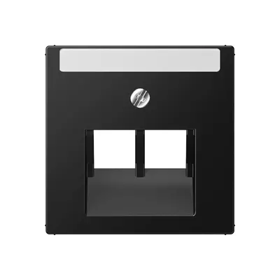 JUNG centraalplaat 2-voudig met tekstvenster tbv RJ45 wandcontactdoos A-range grafietzwart mat (A 569-2 NA PLUA SWM)