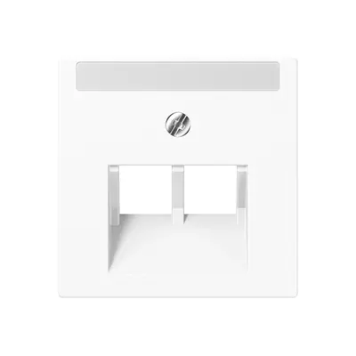 JUNG centraalplaat 2-voudig met tekstvenster tbv RJ45 wandcontactdoos A-range alpine wit (A 569-2 NA PLUA WW)