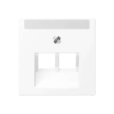 JUNG centraalplaat 2-voudig met tekstvenster tbv RJ45 wandcontactdoos A-range sneeuwwit mat (A 569-2 NA PLUA WWM)