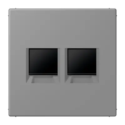 JUNG centraalplaat klikbevestiging 2-voudig met draagring keystone houder Les Couleurs gris 31 203 (LC 1969-2 WE 203)