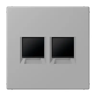 JUNG centraalplaat klikbevestiging 2-voudig met draagring keystone houder Les Couleurs gris moyen 204 (LC 1969-2 WE 204)