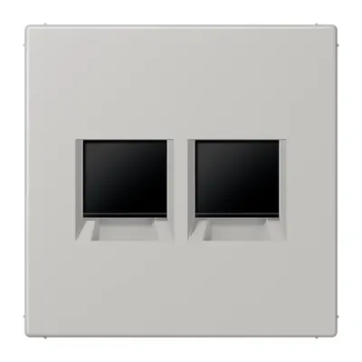 JUNG centraalplaat klikbevestiging 2-voudig met draagring keystone houder Les Couleurs gris clair 31 205 (LC 1969-2 WE 205)