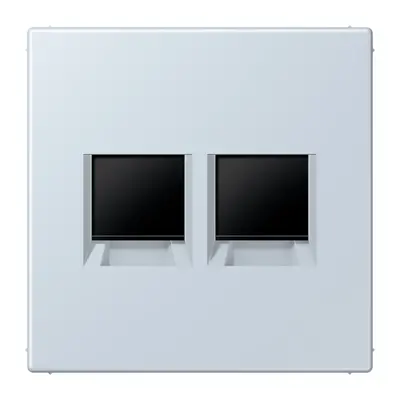 JUNG centraalplaat klikbevestiging 2-voudig met draagring keystone houder Les Couleurs outremer pale 209 (LC 1969-2 WE 209)