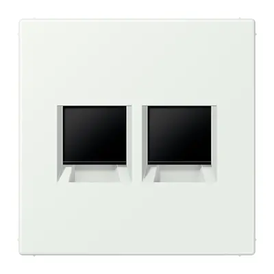 JUNG centraalplaat klikbevestiging 2-voudig met draagring keystone houder Les Couleurs outremer gris 210 (LC 1969-2 WE 210)