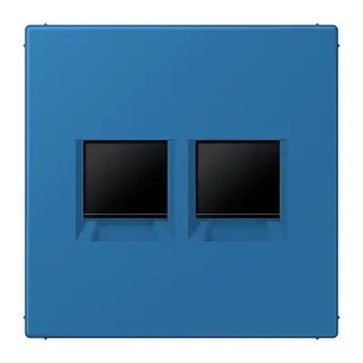 JUNG centraalplaat klikbevestiging 2-voudig met draagring keystone houder Les Couleurs bleu ceruleen 31 211 (LC 1969-2 WE 211)