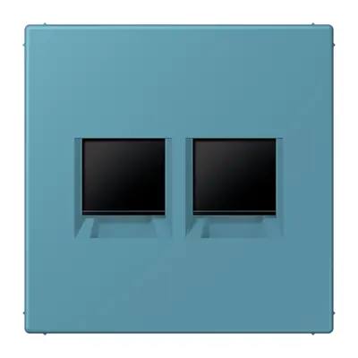 JUNG centraalplaat klikbevestiging 2-voudig met draagring keystone houder Les Couleurs ceruleen vif 212 (LC 1969-2 WE 212)