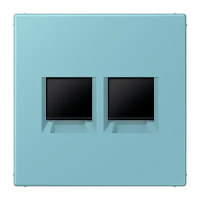 JUNG centraalplaat klikbevestiging 2-voudig met draagring keystone houder Les Couleurs ceruleen moyen 213 (LC 1969-2 WE 213)