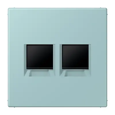 JUNG centraalplaat klikbevestiging 2-voudig met draagring keystone houder Les Couleurs ceruleen clair 214 (LC 1969-2 WE 214)
