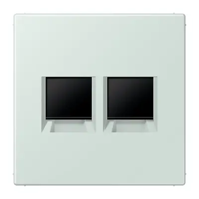 JUNG centraalplaat klikbevestiging 2-voudig met draagring keystone houder Les Couleurs ceruleen pale 215 (LC 1969-2 WE 215)