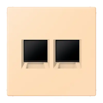 JUNG centraalplaat klikbevestiging 2-voudig met draagring keystone houder Les Couleurs ocre 223 (LC 1969-2 WE 223)