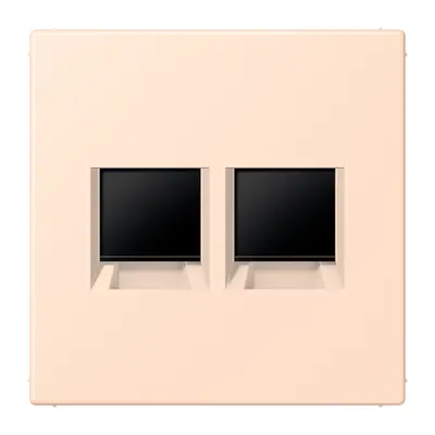 JUNG centraalplaat klikbevestiging 2-voudig met draagring keystone houder Les Couleurs rose pale 228 (LC 1969-2 WE 228)