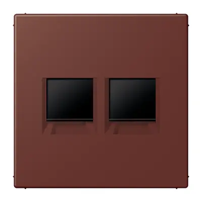 JUNG centraalplaat klikbevestiging 2-voudig met draagring keystone houder Les Couleurs terre sienne brulee 31 235 (LC 1969-2 WE 235)