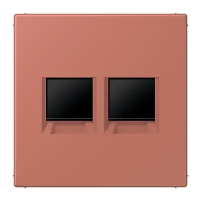 JUNG centraalplaat klikbevestiging 2-voudig met draagring keystone houder Les Couleurs terre sienne brique 236 (LC 1969-2 WE 236)