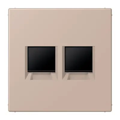 JUNG centraalplaat klikbevestiging 2-voudig met draagring keystone houder Les Couleurs ombre brulee claire 240 (LC 1969-2 WE 240)