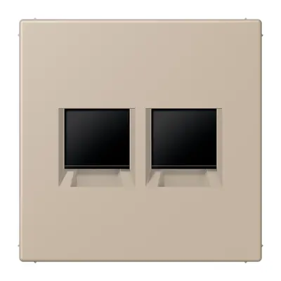 JUNG centraalplaat klikbevestiging 2-voudig met draagring keystone houder Les Couleurs ombre naturelle claire 243 (LC 1969-2 WE 243)