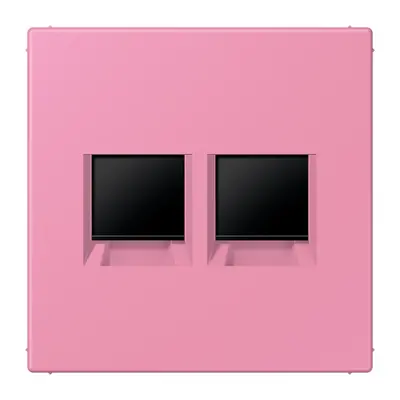 JUNG centraalplaat klikbevestiging 2-voudig met draagring keystone houder Les Couleurs rose vif 246 (LC 1969-2 WE 246)