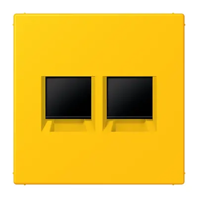 JUNG centraalplaat klikbevestiging 2-voudig met draagring keystone houder Les Couleurs le jaune vif 263 (LC 1969-2 WE 263)