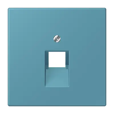JUNG centraalplaat 1-voudig tbv RJ45 wandcontactdoos Les Couleurs ceruleen vif 212 (LC 969-1 UA 212)