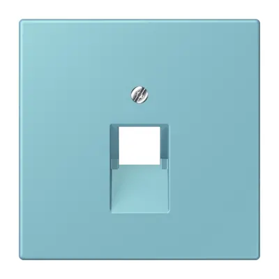 JUNG centraalplaat 1-voudig tbv RJ45 wandcontactdoos Les Couleurs ceruleen moyen 213 (LC 969-1 UA 213)