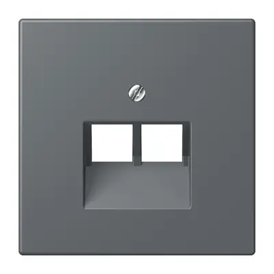 JUNG centraalplaat 2-voudig tbv RJ45 wandcontactdoos Les Couleurs gris fonce 31 202 (LC 969-2 UA 202)