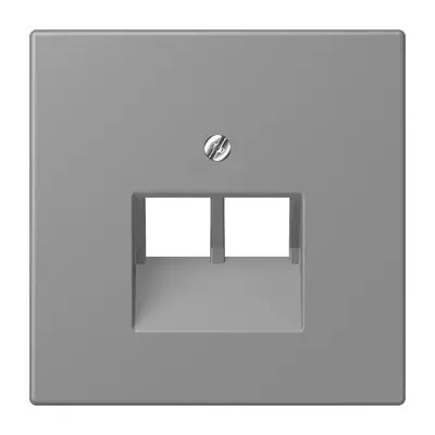 JUNG centraalplaat 2-voudig tbv RJ45 wandcontactdoos Les Couleurs gris 31 203 (LC 969-2 UA 203)
