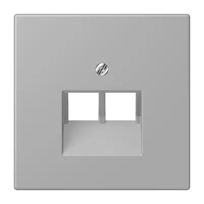 JUNG centraalplaat 2-voudig tbv RJ45 wandcontactdoos Les Couleurs gris moyen 204 (LC 969-2 UA 204)