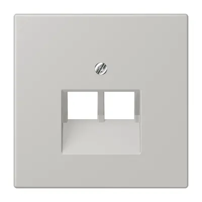 JUNG centraalplaat 2-voudig tbv RJ45 wandcontactdoos Les Couleurs gris clair 31 205 (LC 969-2 UA 205)