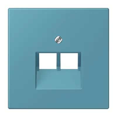 JUNG centraalplaat 2-voudig tbv RJ45 wandcontactdoos Les Couleurs ceruleen vif 212 (LC 969-2 UA 212)