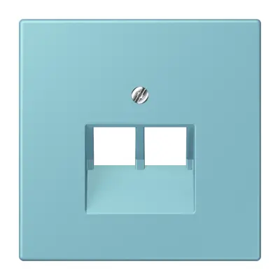 JUNG centraalplaat 2-voudig tbv RJ45 wandcontactdoos Les Couleurs ceruleen moyen 213 (LC 969-2 UA 213)