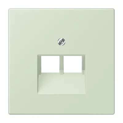 JUNG centraalplaat 2-voudig tbv RJ45 wandcontactdoos Les Couleurs vert anglais pale 218 (LC 969-2 UA 218)