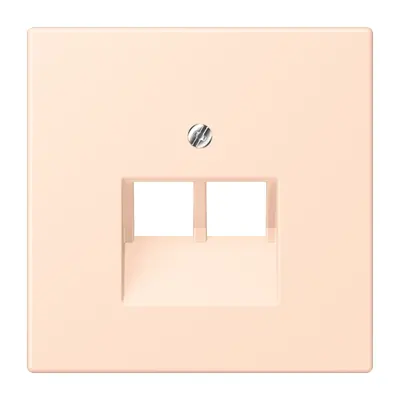 JUNG centraalplaat 2-voudig tbv RJ45 wandcontactdoos Les Couleurs rose pale 228 (LC 969-2 UA 228)