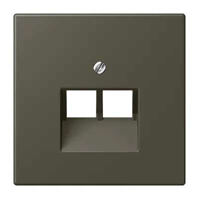 JUNG centraalplaat 2-voudig tbv RJ45 wandcontactdoos Les Couleurs ombre naturelle 31 241 (LC 969-2 UA 241)