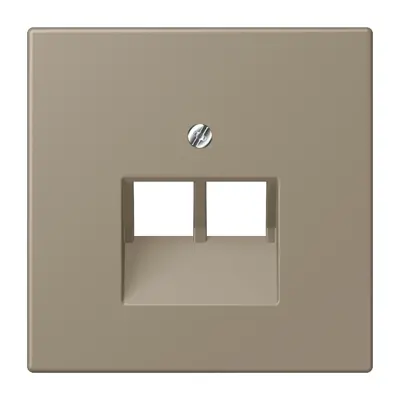 JUNG centraalplaat 2-voudig tbv RJ45 wandcontactdoos Les Couleurs ombre naturelle moyenne 242 (LC 969-2 UA 242)