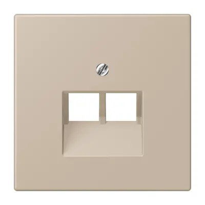 JUNG centraalplaat 2-voudig tbv RJ45 wandcontactdoos Les Couleurs ombre naturelle claire 243 (LC 969-2UA 243)