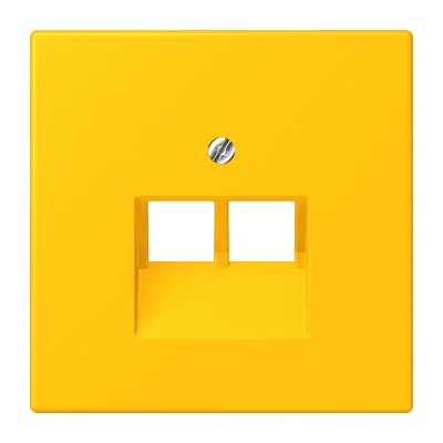 JUNG centraalplaat 2-voudig tbv RJ45 wandcontactdoos Les Couleurs le jaune vif 263 (LC 969-2 UA 263)
