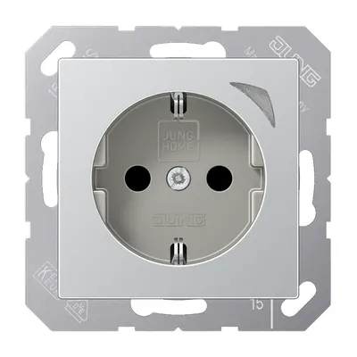 JUNG HOME wandcontactdoos randaarde A-range aluminium (BT A 1521 S AL)