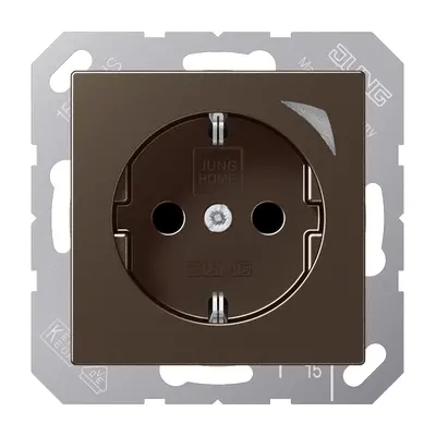 JUNG HOME wandcontactdoos randaarde A-range mokka (BT A 1521 S MO)