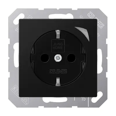 JUNG HOME wandcontactdoos randaarde A-range grafietzwart mat (BT A 1521 S SWM)