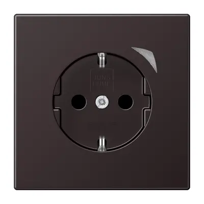 JUNG HOME wandcontactdoos randaarde LS990 dark gelakt aluminium (BT AL 1521 S D-L)