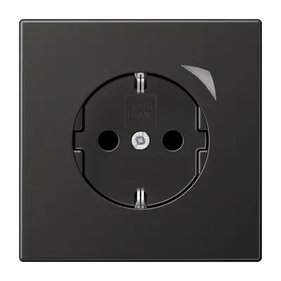 JUNG HOME wandcontactdoos randaarde Energy LS990 antraciet gelakt aluminium (BT AL 1521 SE AN-L)